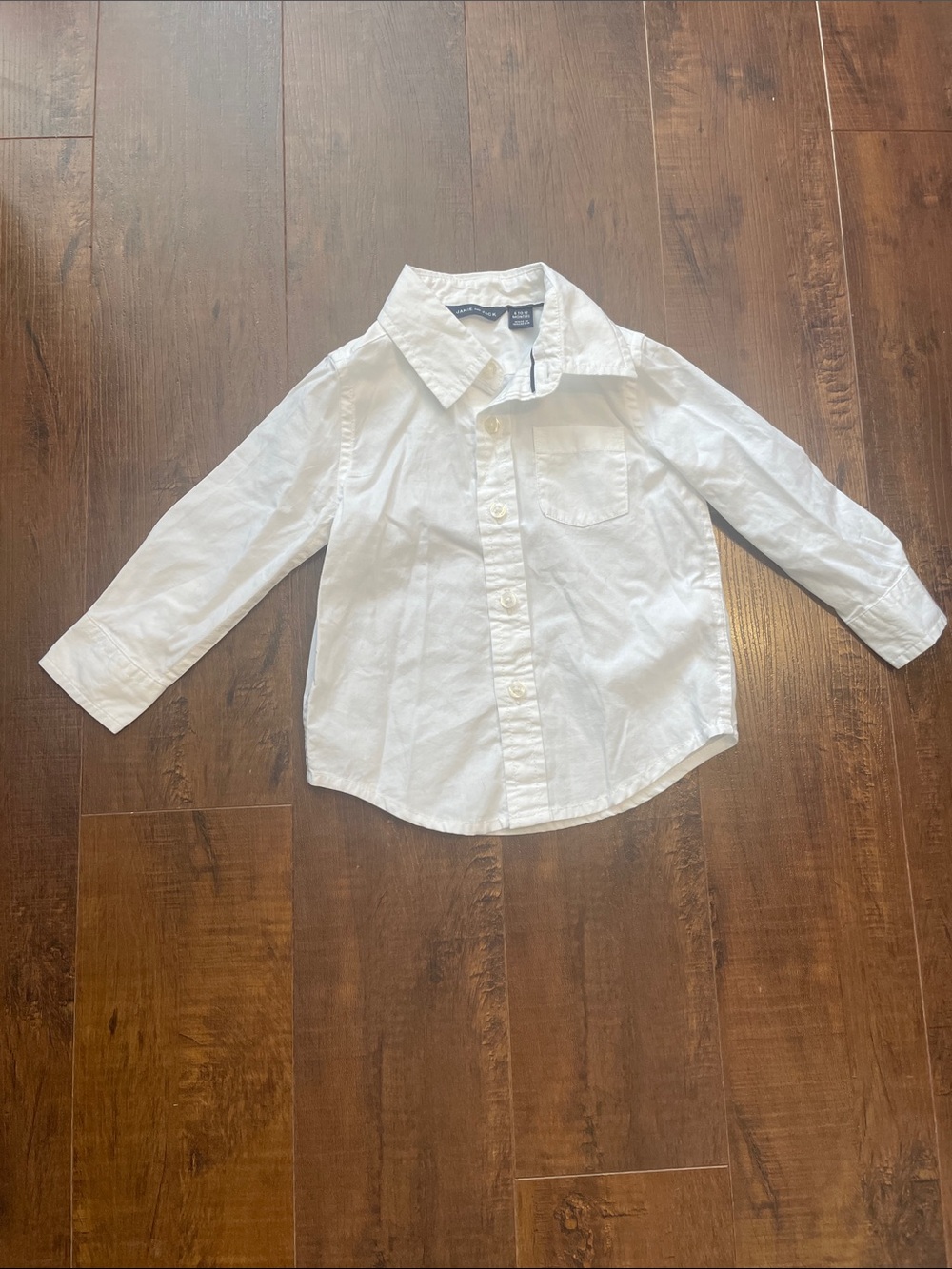 JANIE AND JACK White Long-Sleeve Button-Down Shirt for Baby